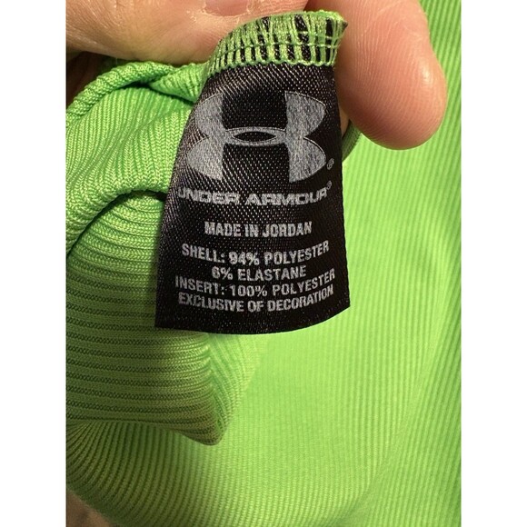 Under Armour Tank Tops Neon Pink Green Large Ribbed Activewear Gym Workout Run - Picture 6 of 6